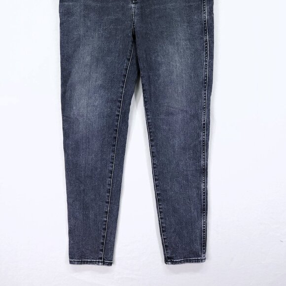 Madewell 10" High Rise Skinny Crop Jeans Size 30 Dark Wash with Whiskering - Picture 11 of 14